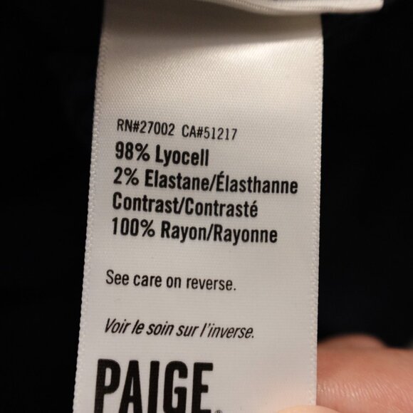 Paige Christy High Rise Crop Pants Women’s 30 Navy Lyocell Stretch - Picture 13 of 14